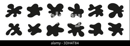 Black liquid organic shapes collection Stock Vector
