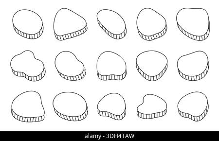 Liquid irregular amoeba blob shape collection. Stock Vector