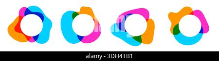 Colorful blob irregular shapes composition set. Stock Vector