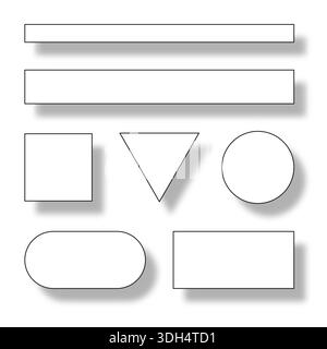 White geometric shapes with shadow Stock Vector
