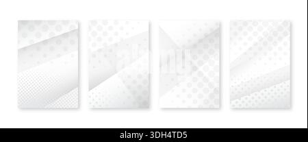 Minimal covers set. Halftone dots pattern Stock Vector