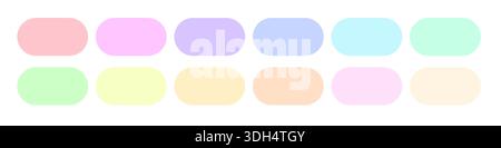Beautiful soft pastel color palette with swatches. Stock Vector