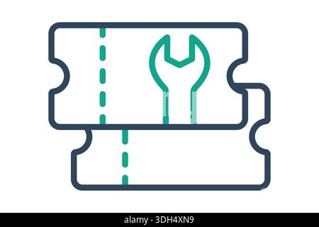 Support ticket icon. Line icon style. Icon related to IT support. Technology elements vector illustration Stock Vector