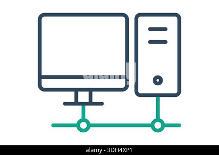 Data connection icon. Line icon style. Icon related to IT support. Technology elements vector illustration Stock Vector