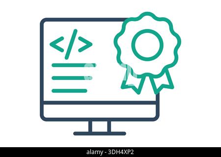 Software license icon. Line icon style. Icon related to IT support. Technology elements vector illustration Stock Vector
