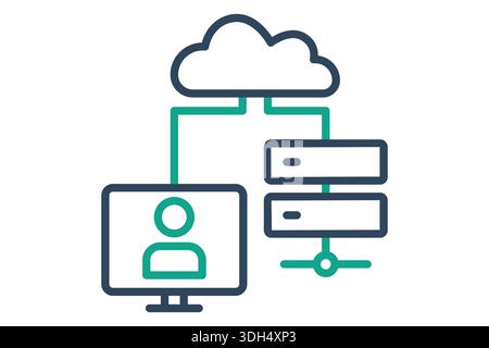 System administrator icon. Line icon style. Icon related to IT support. Technology elements vector illustration Stock Vector