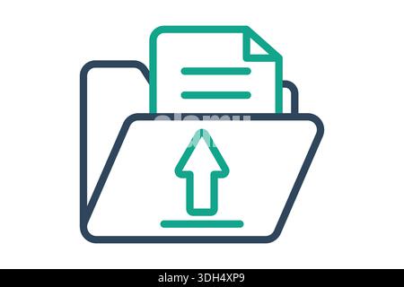 Upload file icon. Line icon style. Icon related to IT support. Technology elements vector illustration Stock Vector