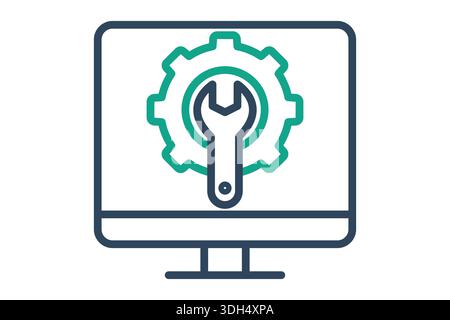 IT Services icon. Line icon style. Icon related to IT support. Technology elements vector illustration Stock Vector