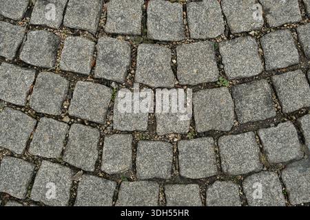 Traditional European stone pavement pattern Stock Photo