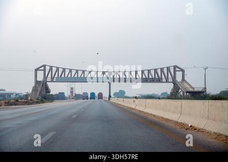 Karachi, Pakistan - December 14, 2025: Karachi Hyderabad Motorway M9 interchange Stock Photo
