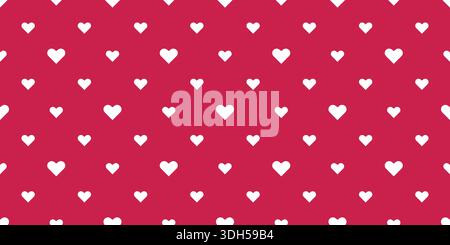 Small white hearts on raspberry red background. Romantic, delicate seamless print. Pattern for Valentines Day, weddings, and holidays Stock Vector