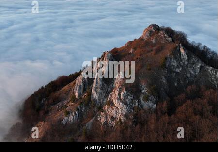 Mountain landscape above clouds, nice panorama from Slovakia Stock Photo
