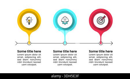 Infographic template with icons and 3 options or steps. Circles. Can be used for workflow layout, diagram, banner, webdesign. Vector illustration Stock Vector