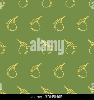 pears outline doodle seamless pattern design. pear background vector Stock Vector