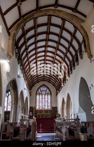 St Marys Church interior in Tenby Pembrokeshire West Wales Stock Photo