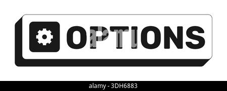 Options rectangle UI web button Stock Vector