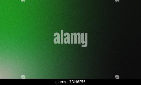 Green noisy dark abstract background, Grainy gradient abstract background for web banner poster design, grain texture effect, copy space Stock Photo