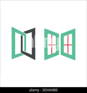 Window layers flat on white background vector Stock Vector