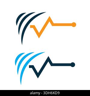 new tech logo design simple modern logo design Stock Vector