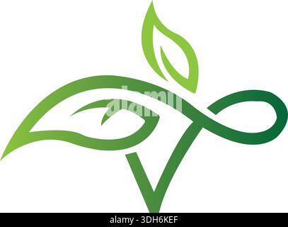 V Logos of green leaf ecology nature element vector Free Vector Stock Vector