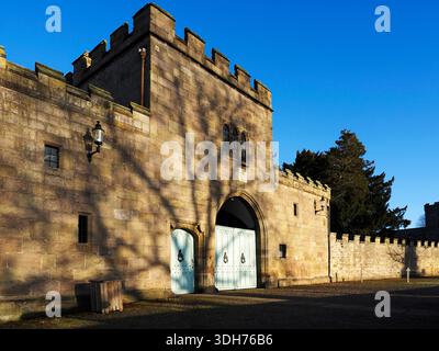 Gatehouse a grade I listed building at Ripley Castle Ripley North Yorkshire England Stock Photo