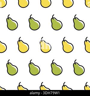 Pear seamless pattern design. Can be used for paper wrapping, background, and food element Stock Vector