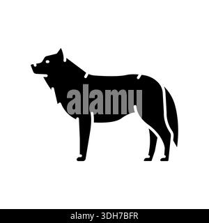 arctic wolf black flat icon for digital and print projects. Arctic animals. Minimal clean icons for apps and websites. Modern simple icons for UI UX a Stock Vector
