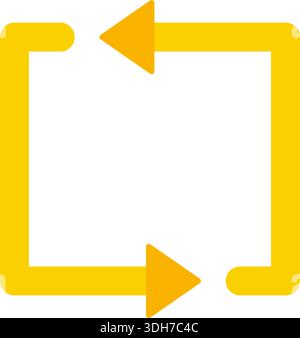 Square shape featuring two arrows placed on opposite sides to show movement in two directions. Stock Vector