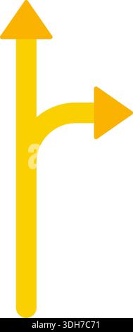Two arrows arranged to indicate movement in three directions: up, right, and left. Stock Vector