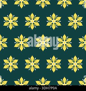 Simple Flower Seamless Pattern Design. Flower Elegant Background Vector Stock Vector