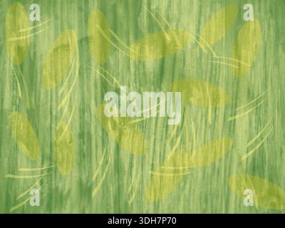 Green flower and nature pastel border on textured wooden background Stock Photo