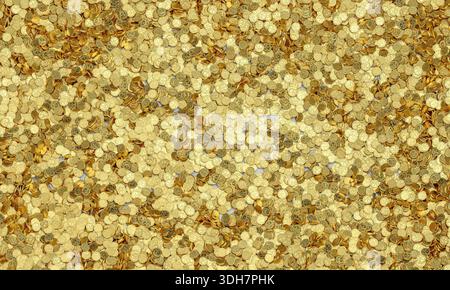Gold coins 3d financial wealth background Stock Photo