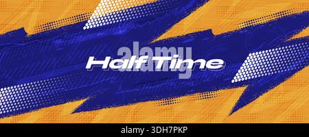 Sport Background with Blue and Orange Brush Shapes and Halftone Pattern. Energetic and Dynamic Sport Banner Design Stock Vector