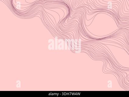 Linear abstraction. Background of smooth wavy lines. Curved lines create the effect of chaos or terrain Stock Vector