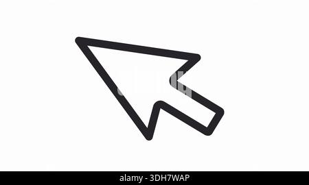 Black and White Mouse Cursor Arrow Icon – Minimalist Vector for UI, Web Design and Apps Stock Vector