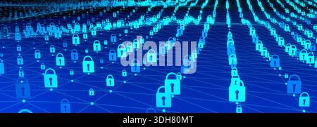 Data network, locked or encrypted information, digital wire, data protection, privacy. Data network, locked or encrypted information, digital wire, data protection, privacy. Technology, restricted, security, digital asset management, connections. img technology100s03 plexus locked data privacy Stock Photo