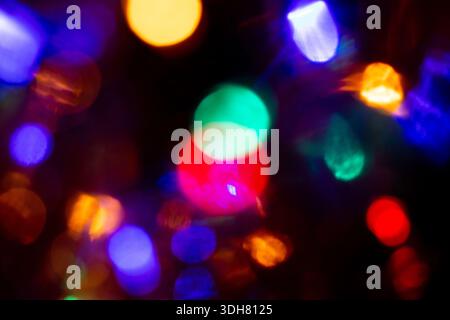 abstract background of color circular lights Stock Photo