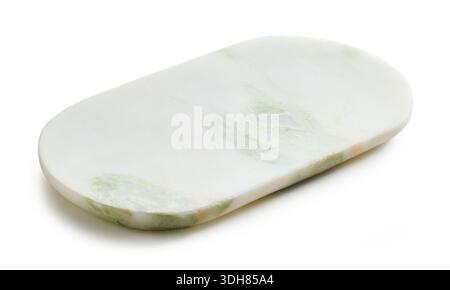 new empty natural stone try isolated on white background Stock Photo