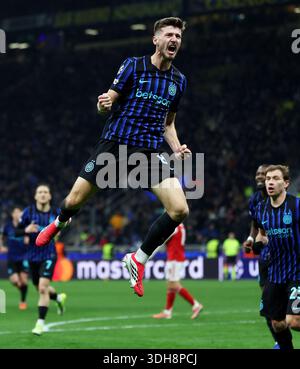 Petar Sucic of Inter celebrates a goal during the Serie A 2026/27 ...