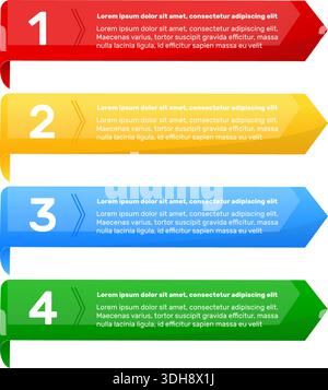 Multicolored infographic banner template. Business scheme presentation. Project planning visualization. Management flowchart. Timeline diagram Stock Vector