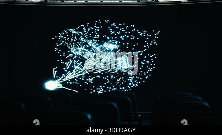 Empty auditorium prepared for in house large language model meeting between experts and technicians team, AI automation and algorithms. Brainstorming and researching deep learning. Stock Photo