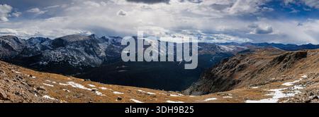 Panoramic view of the rocky mountains national park Stock Photo