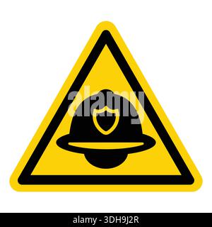This caution sign features a simple graphic of a police officer's helmet, designed to alert the public for safety. The bright yellow color adds visibi Stock Vector