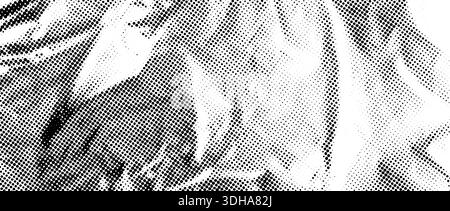 Aged halftone wrinkled foil overlay. Dotted crumpled metallic texture ...