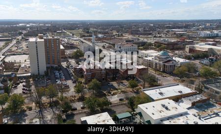 Drone view of downtown Augusta Georgia with tall buildings Stock Photo