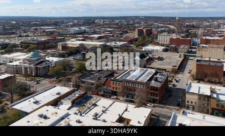 Aerial view of downtown Augusta Georgia with rooftops and skyline Stock Photo