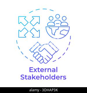 External stakeholders blue gradient concept icon Stock Vector