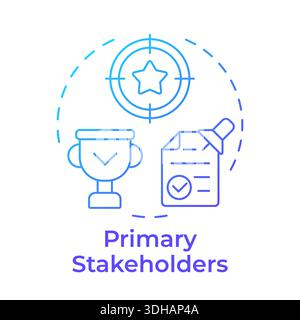 Primary stakeholders blue gradient concept icon Stock Vector