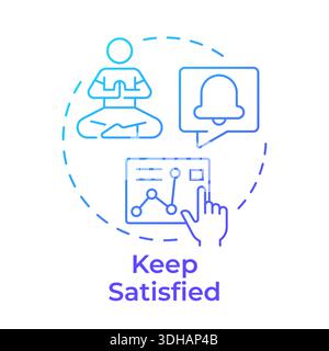 Keep satisfied blue gradient concept icon Stock Vector