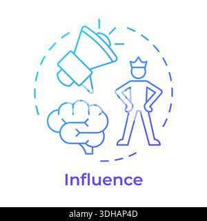 Influence blue gradient concept icon Stock Vector